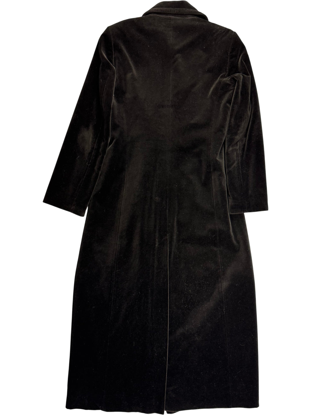 Sisley Black Long Overcoat - L - Think Vintage