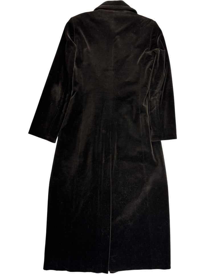 Sisley Black Long Overcoat - L - Think Vintage