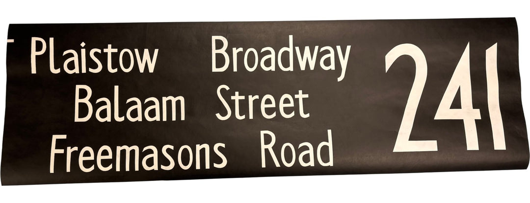 Vintage "241-Plaistow Brdway/Balaam..." Bus Destination Roll 'Sections' (L) - Think Vintage