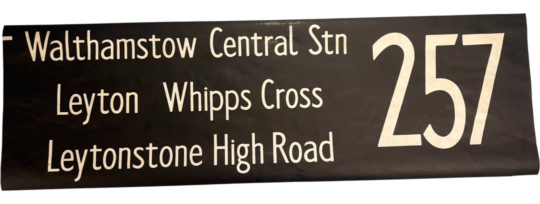 Vintage "257-Walthamstow Central/Leyton" Bus Destination Roll 'Sections' (L) - Think Vintage