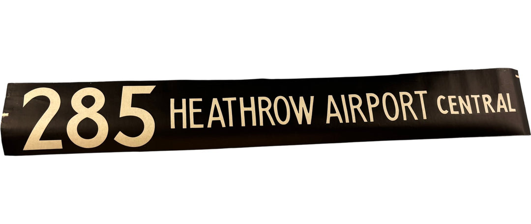 Vintage "285-Heathrow Airport Central" Bus Destination Roll 'Section' (L) - Think Vintage