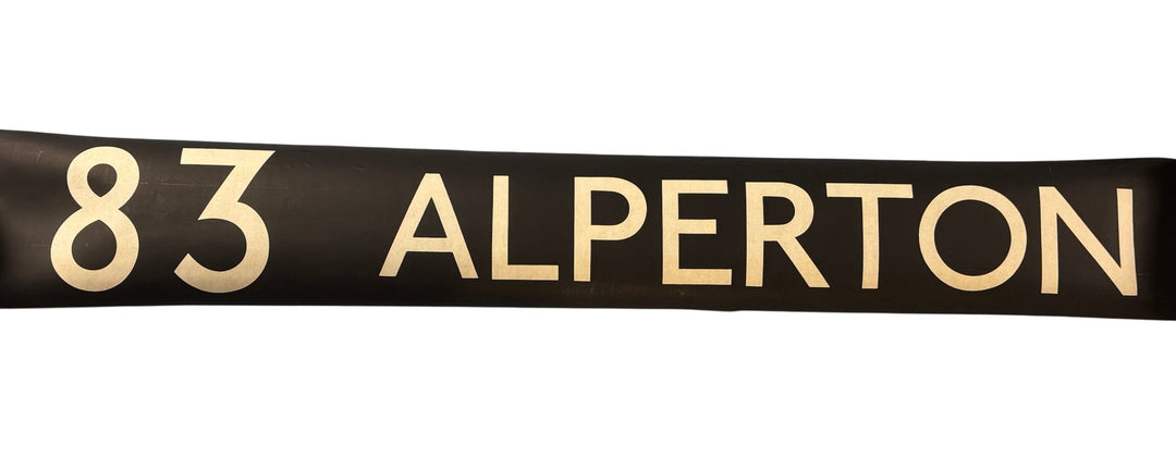 Vintage "83 Alperton" Bus Destination Roll 'Section' (L) - Think Vintage