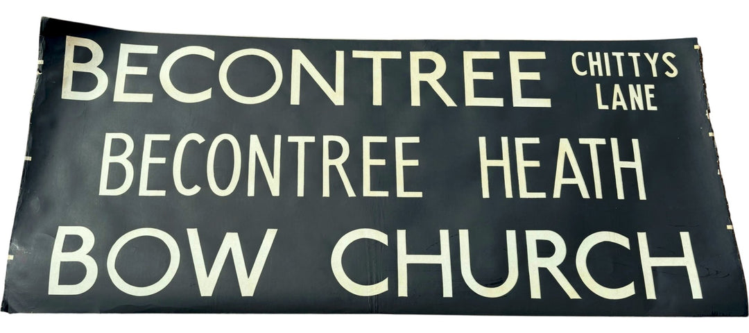 Vintage "BeaconTree/Heath/Bow Church" Bus Destination Roll 'Sections' (L) - Think Vintage