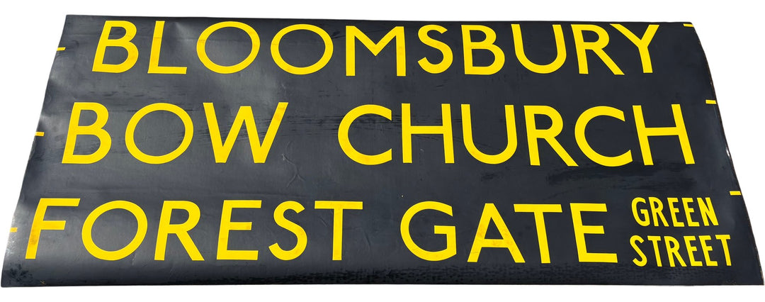 Vintage "Bloomsbury/Bow Church/Forest Gate" Bus Destination Roll 'Section' (L) - Think Vintage