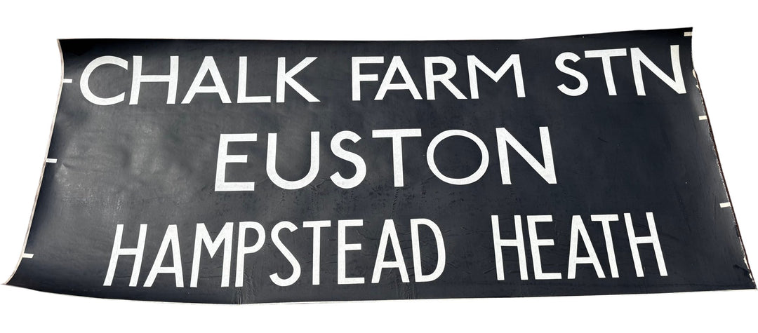 Vintage "Chalk Farm/Euston/Hampstead Heath" Bus Destination Roll 'Sections' (L) - Think Vintage