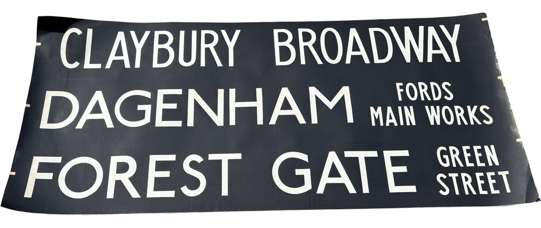 Vintage "Claybury/Dagenham/Forest" Bus Destination Roll 'Section' (L) - Think Vintage