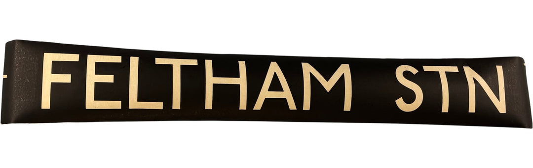 Vintage "Feltham Station" Bus Destination Roll 'Section' (L) - Think Vintage