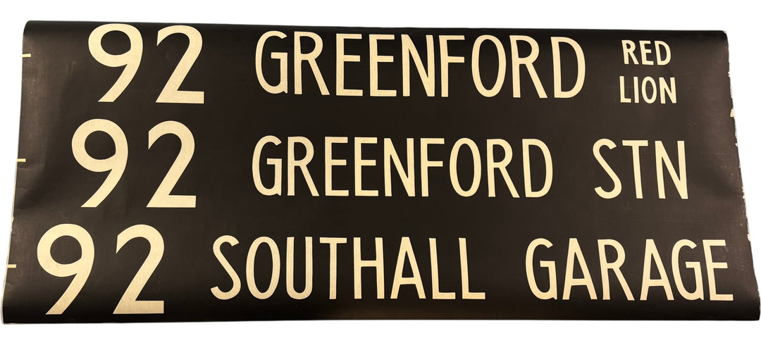 Vintage "Greenford/Southall" Bus Destination Roll 'Section' (L) - Think Vintage