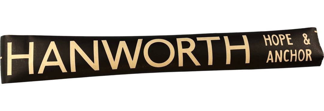 Vintage "Hanworth Hope & Anchor" Bus Destination Roll 'Section' (L) - Think Vintage