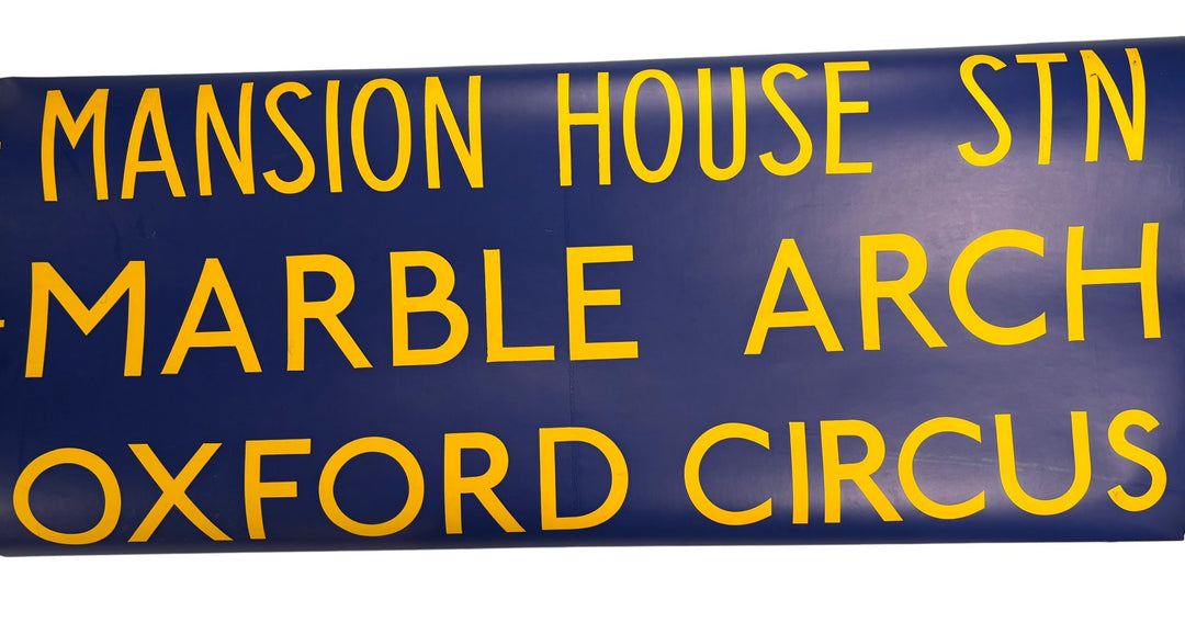 Vintage "Mansion House/Marble Arch/Oxford" Bus Destination Roll 'Sections' (L) - Think Vintage