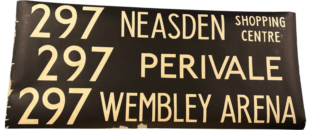 Vintage "Neasden/Perivale/Wembley" Bus Destination Roll 'Section' (L) - Think Vintage