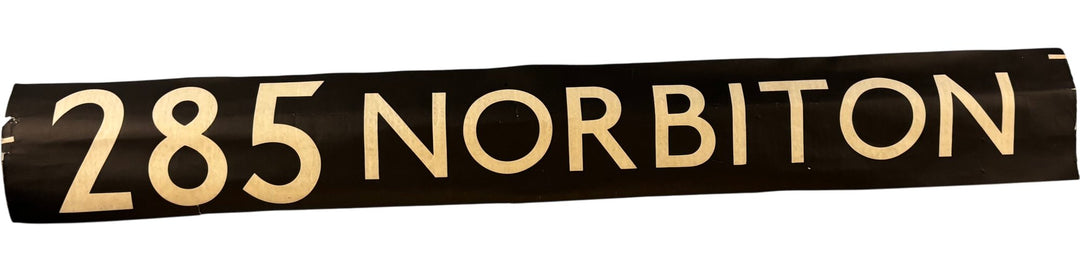 Vintage "Norbiton" Bus Destination Roll 'Section' (S) - Think Vintage