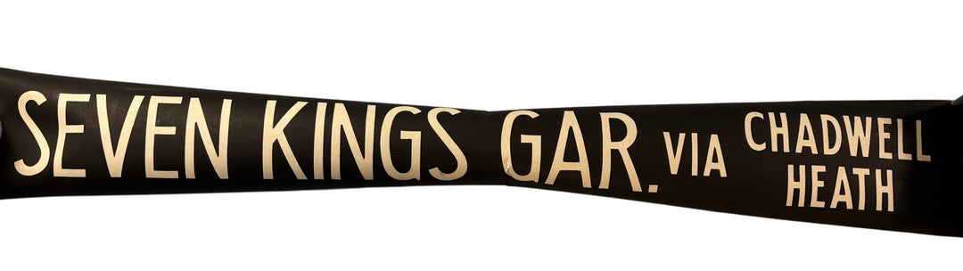 Vintage "Seven Kings Gar Via Chadwell Heath" Bus Destination Roll 'Section' (L) - Think Vintage
