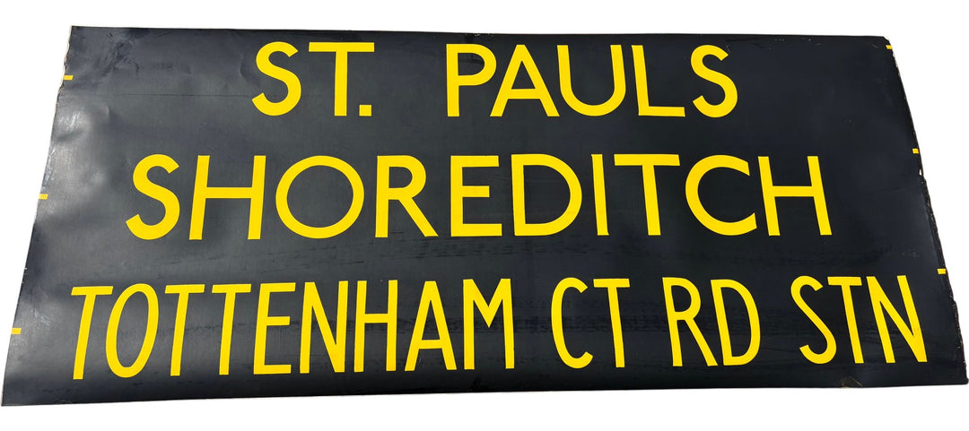 Vintage "St. Pauls/Shoreditch/Tottenham" Bus Destination Roll 'Sections' (L) - Think Vintage