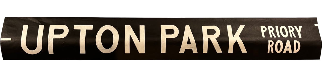 Vintage "Upton Park-Priory Road" Bus Destination Roll 'Section' (L) - Think Vintage