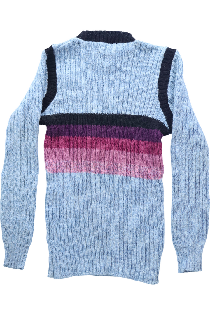 80s Shetland Wool Ribbed Jumper - XS - Think Vintage