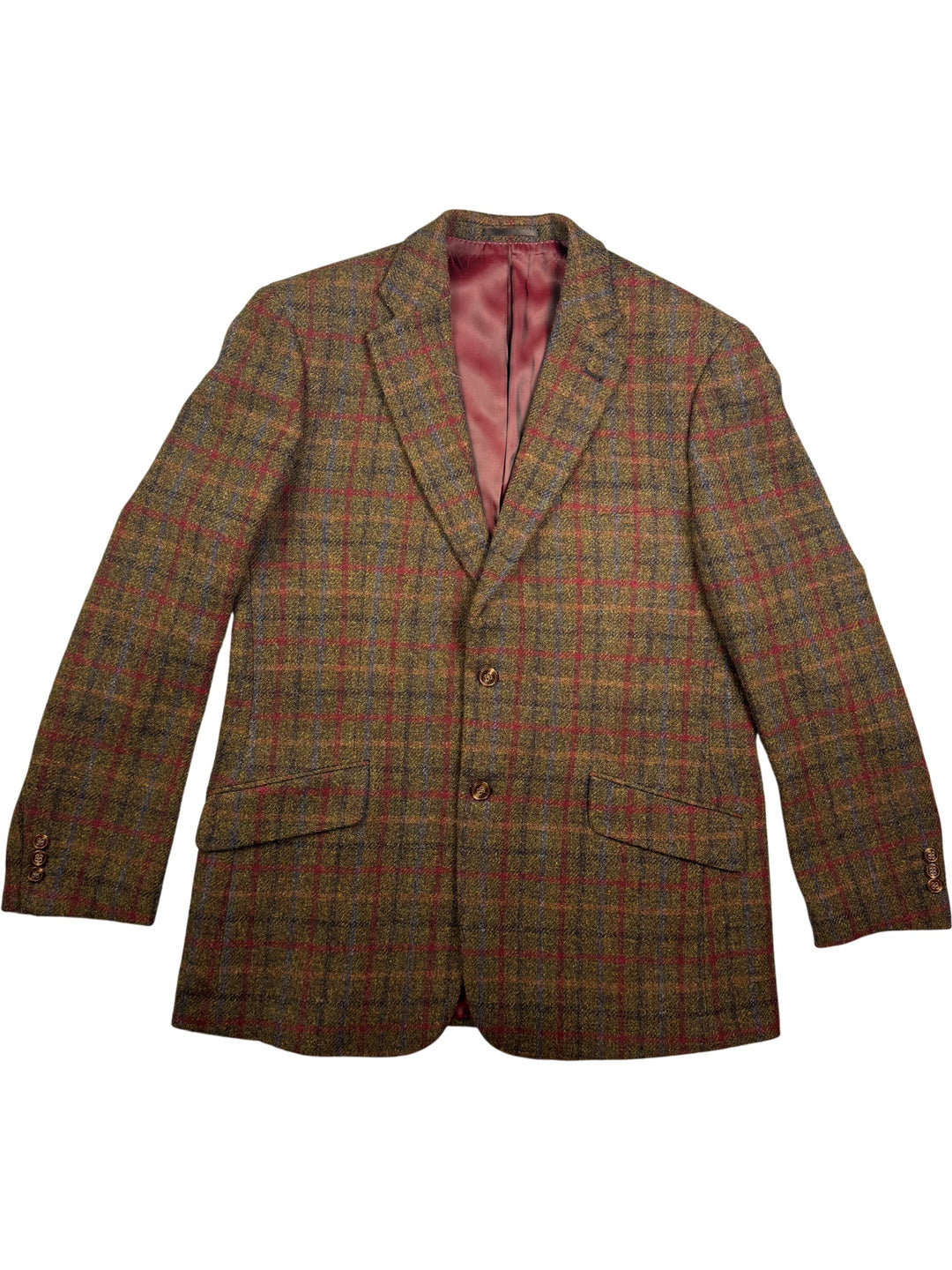 Harris Tweed Checkered Wool Blazer - M - Think Vintage