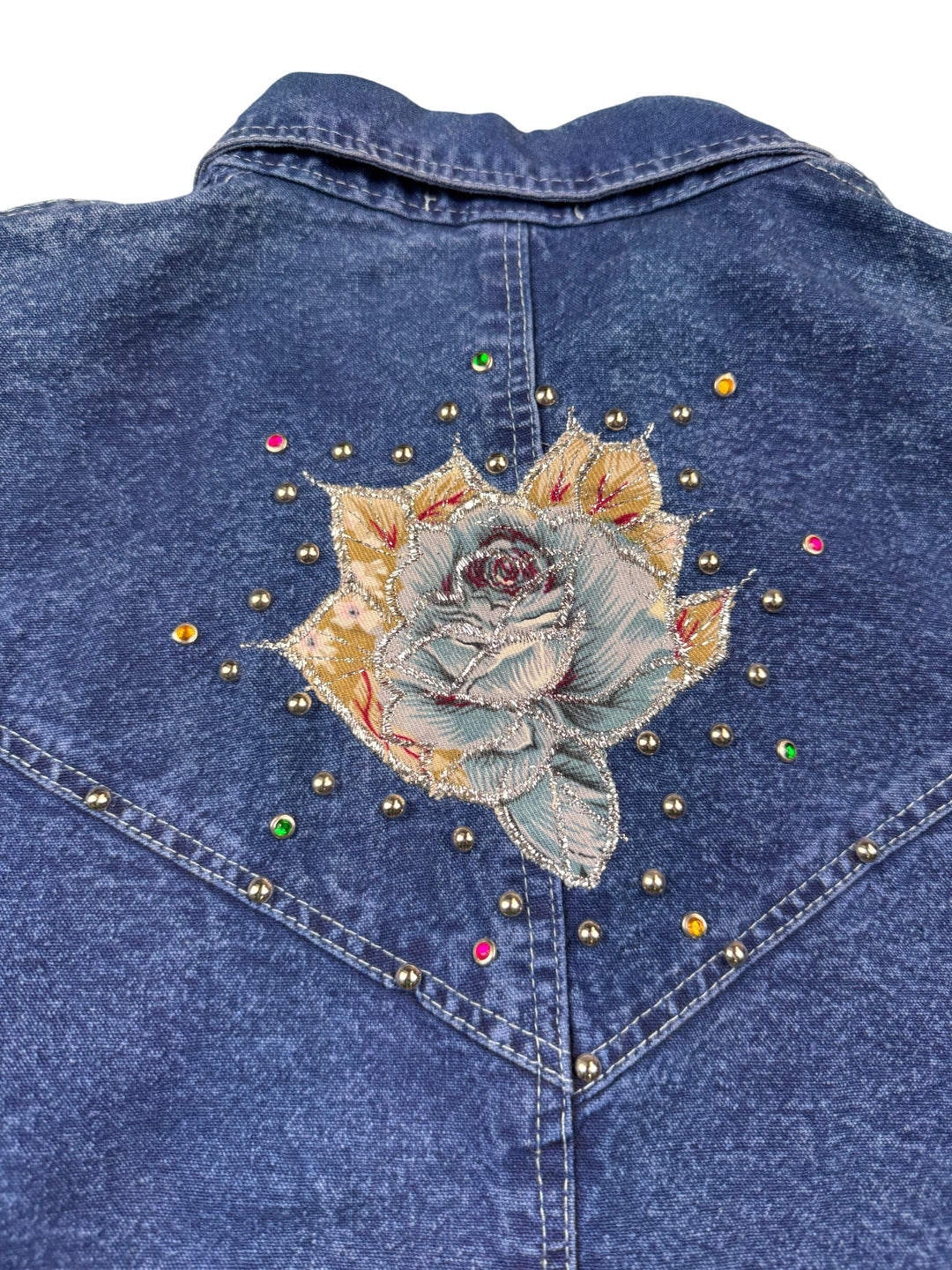 Embellished Denim Western Shirt - L - Think Vintage