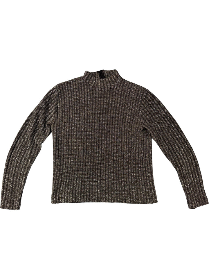 Ribbed Long Sleeved Knit Sweater - S - Think Vintage