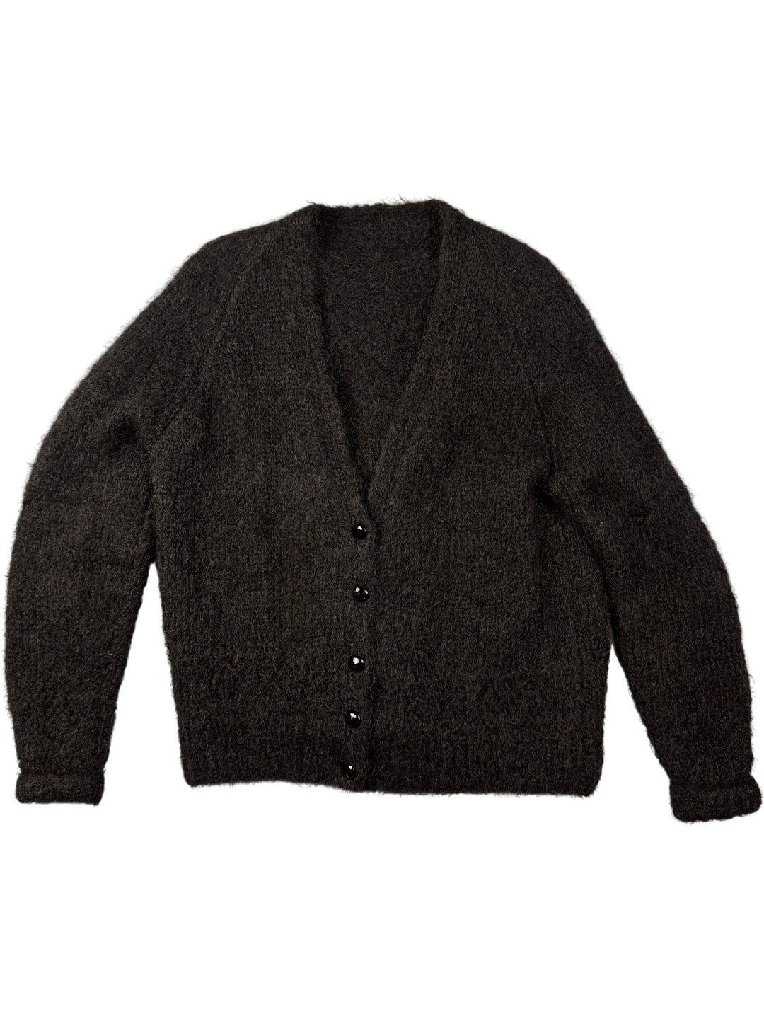 Classic Black Button-Up Cardigan - Think Vintage