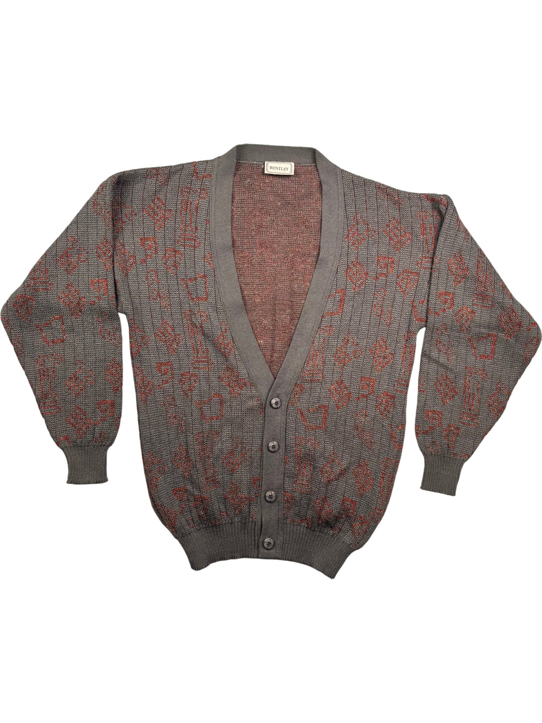 Bentley Grey Button-Up Cardigan - M - Think Vintage