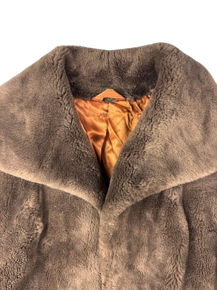 Astraka Brown Faux Fur Coat- M - Think Vintage
