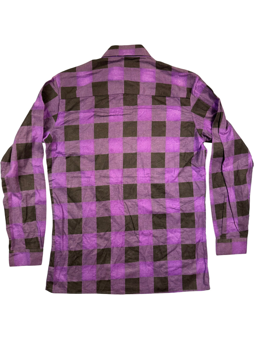 Stratos Purple Checkered Long Sleeve Shirt - L - Think Vintage