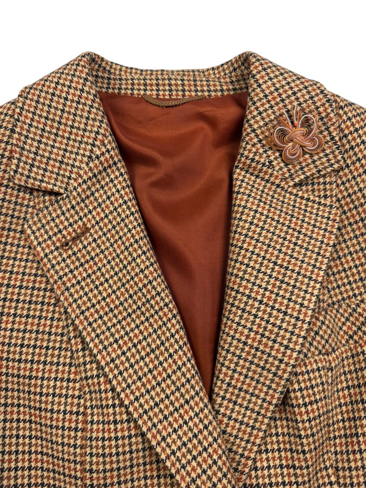 St Michael Houndstooth Wool Jacket - M - Think Vintage