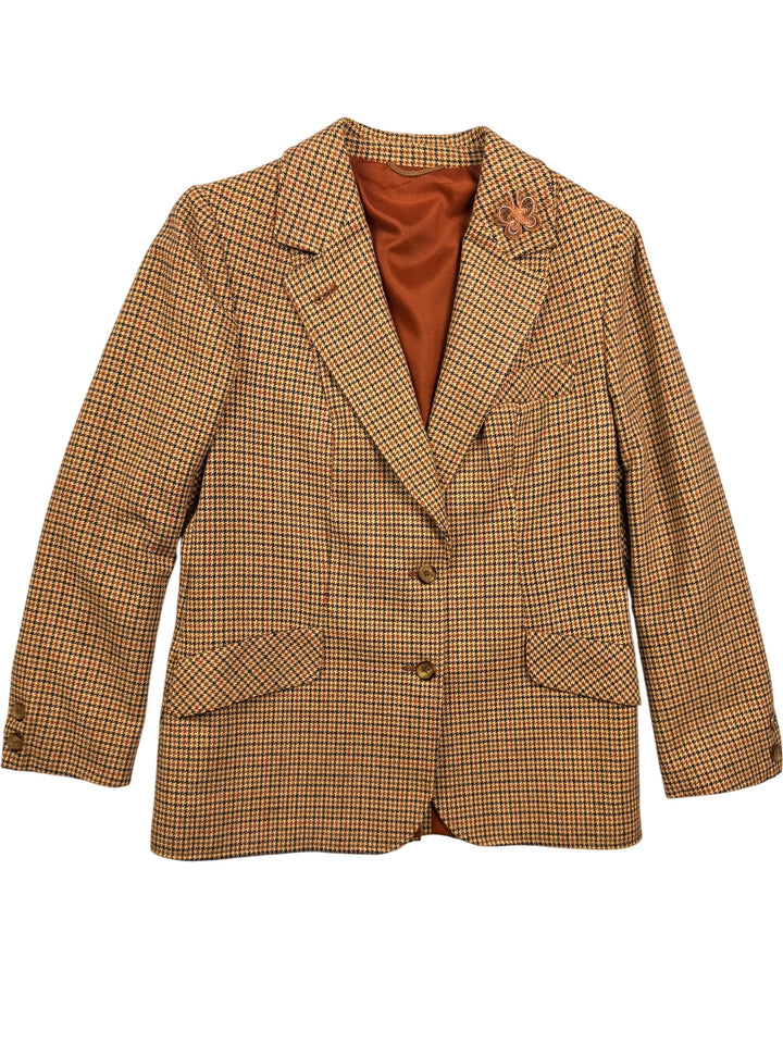 St Michael Houndstooth Wool Jacket - M - Think Vintage