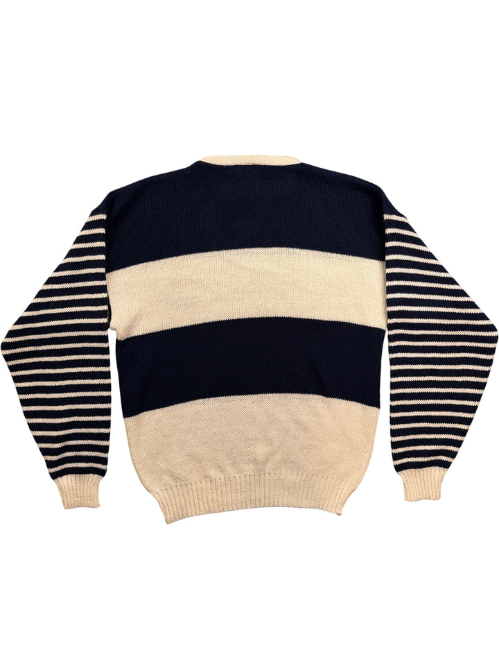 Rich Boy Dangerous Sports Striped Sweater - L - Think Vintage