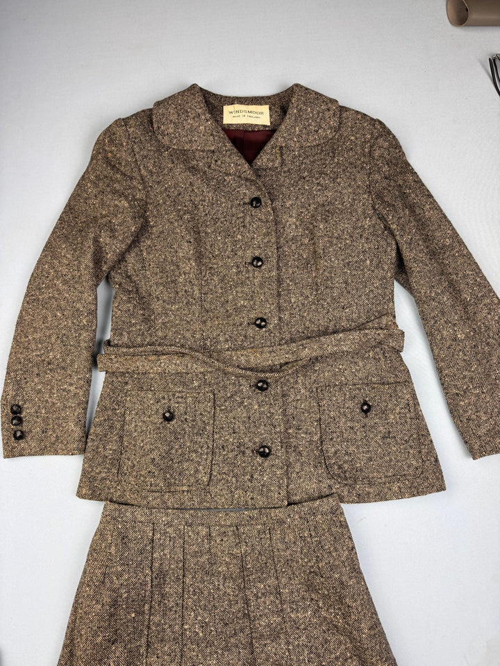 Windsmoor Tweed Wool Skirt Suit - S - Think Vintage