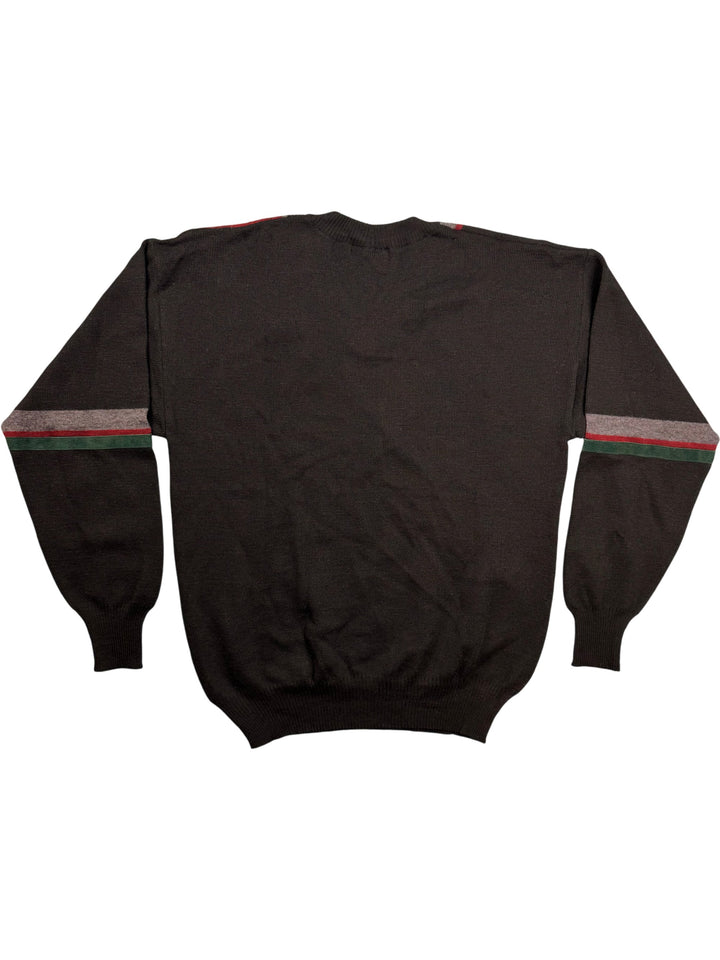 Bentley V-Neck Striped Sweater - M - Think Vintage