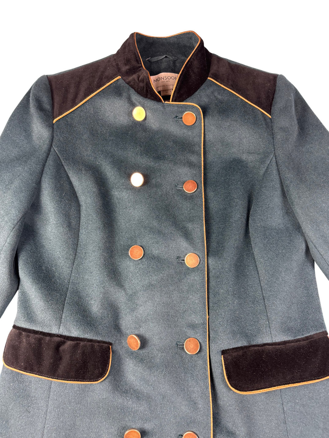 Monsoon Wool Rich Military Coat - Think Vintage