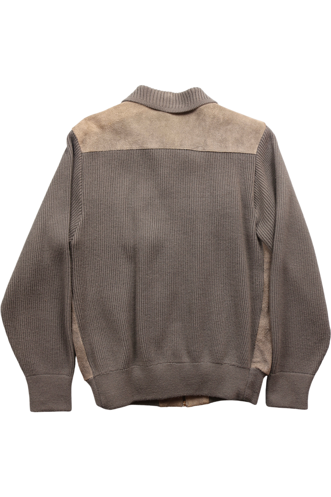 1960s Suede and Knit Cardigan - XL - Think Vintage