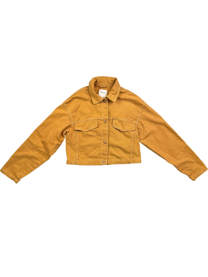 Bershka Cropped Trucker Jacket - S - Think Vintage