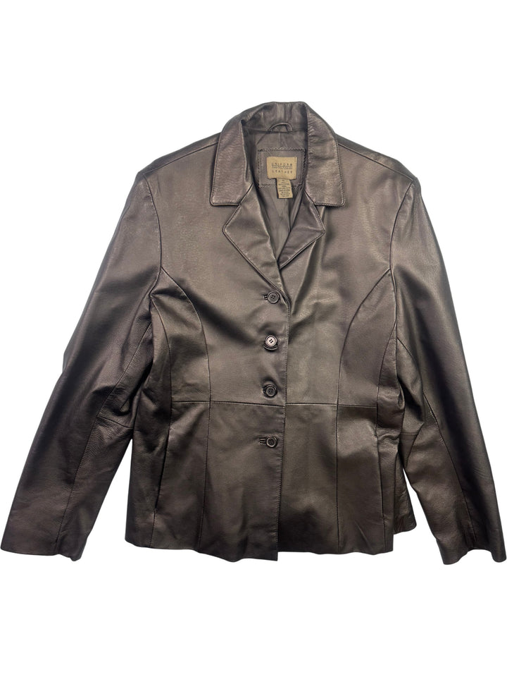 Albert Nipon Leather Jacket - L - Think Vintage