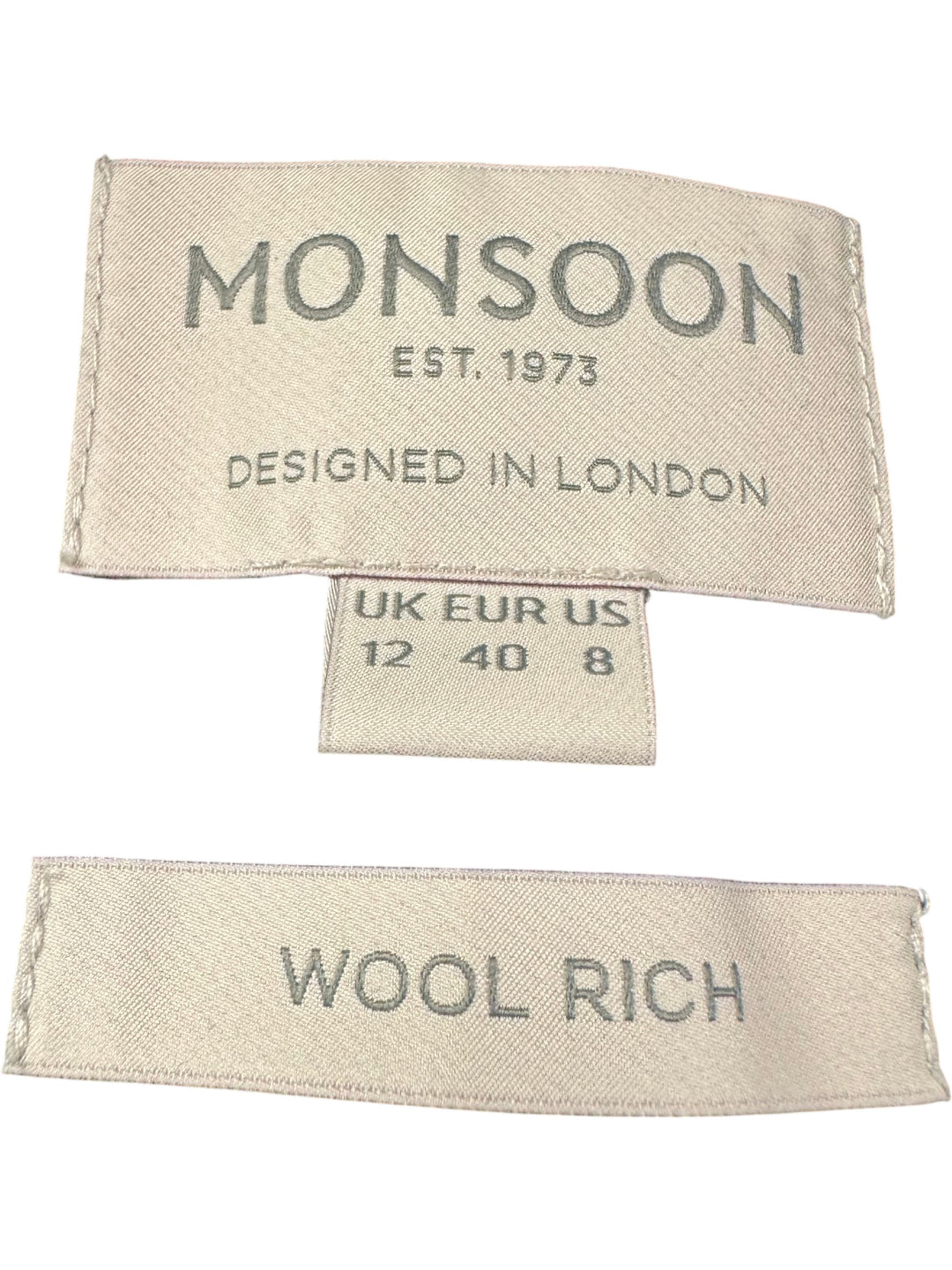 Monsoon Wool Rich Military Coat - Think Vintage