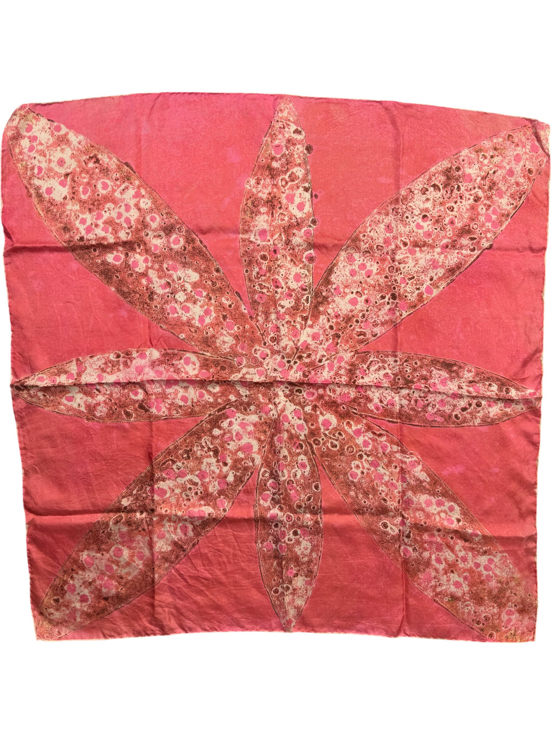 Retro Pink Floral Patterned Scarf