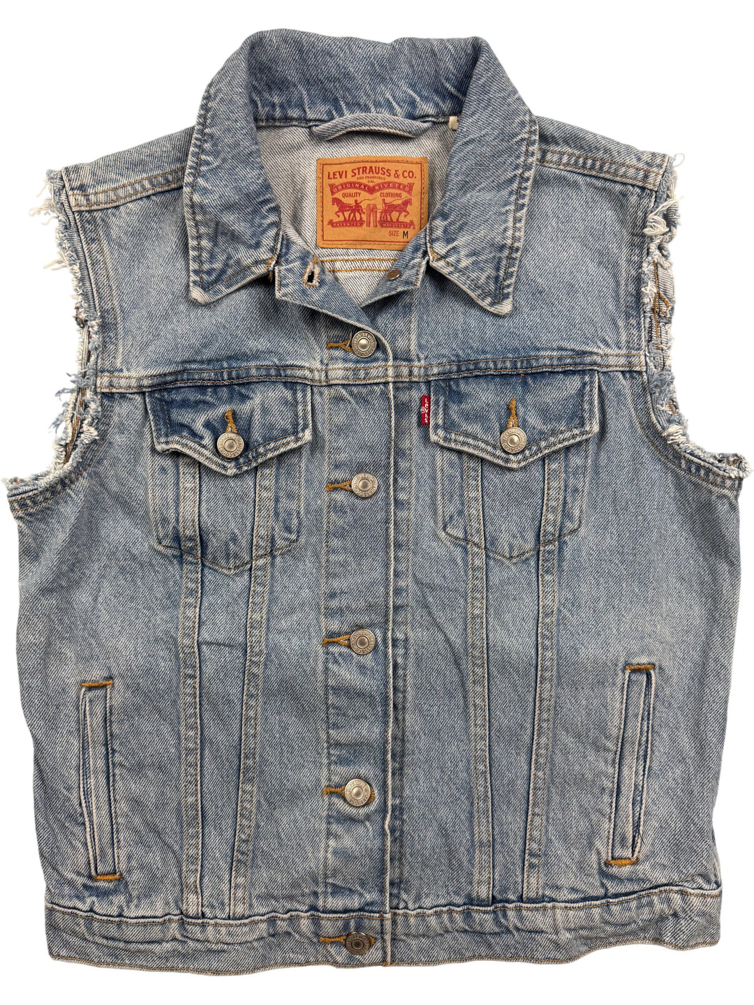Levi Strauss Denim Vest - M - Think Vintage