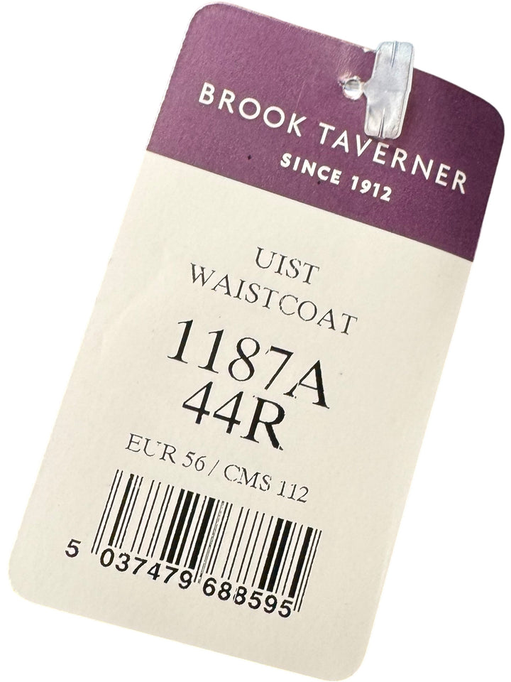 Brook Taverner Harris Tweed Waistcoat - L - Think Vintage