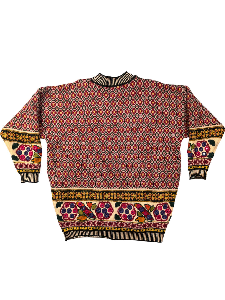 Monsoon Geometric Floral Knit Sweater - Think Vintage