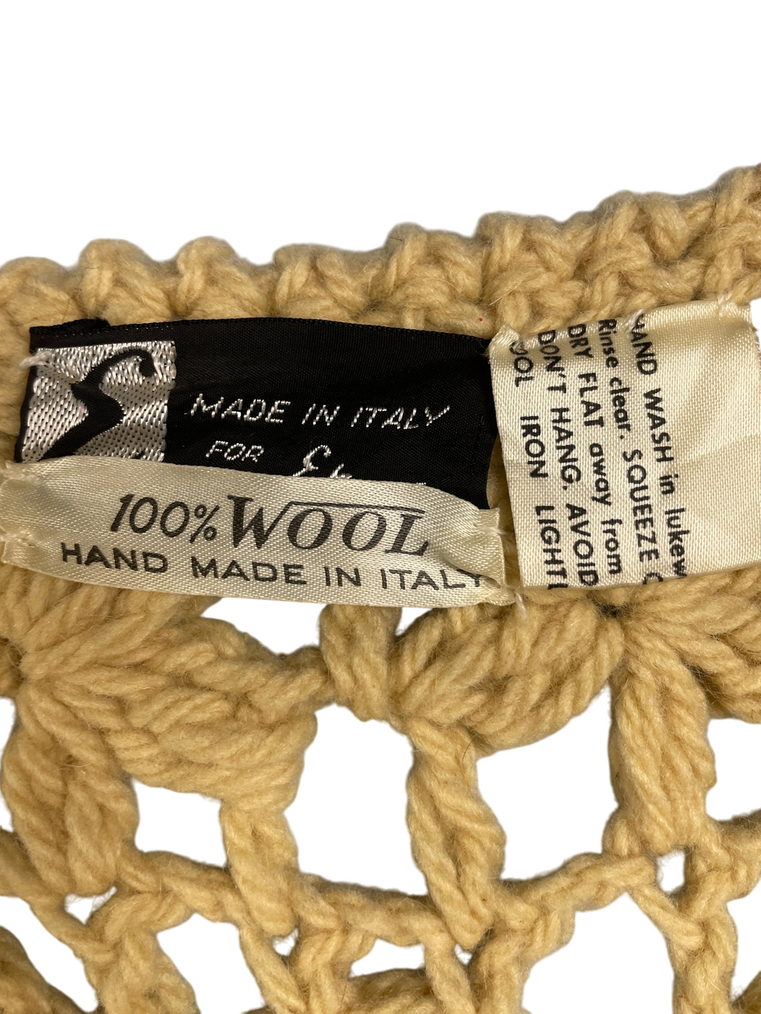 Italian Crochet Wool Waistcoat - XS - Think Vintage