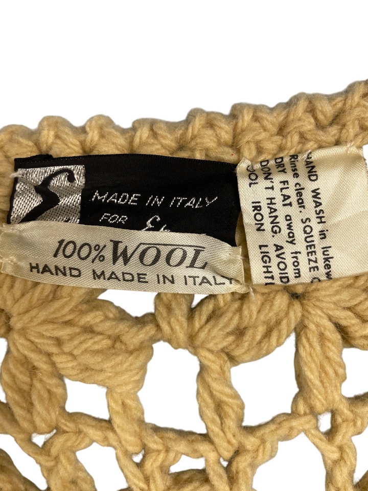 Italian Crochet Wool Waistcoat - XS - Think Vintage