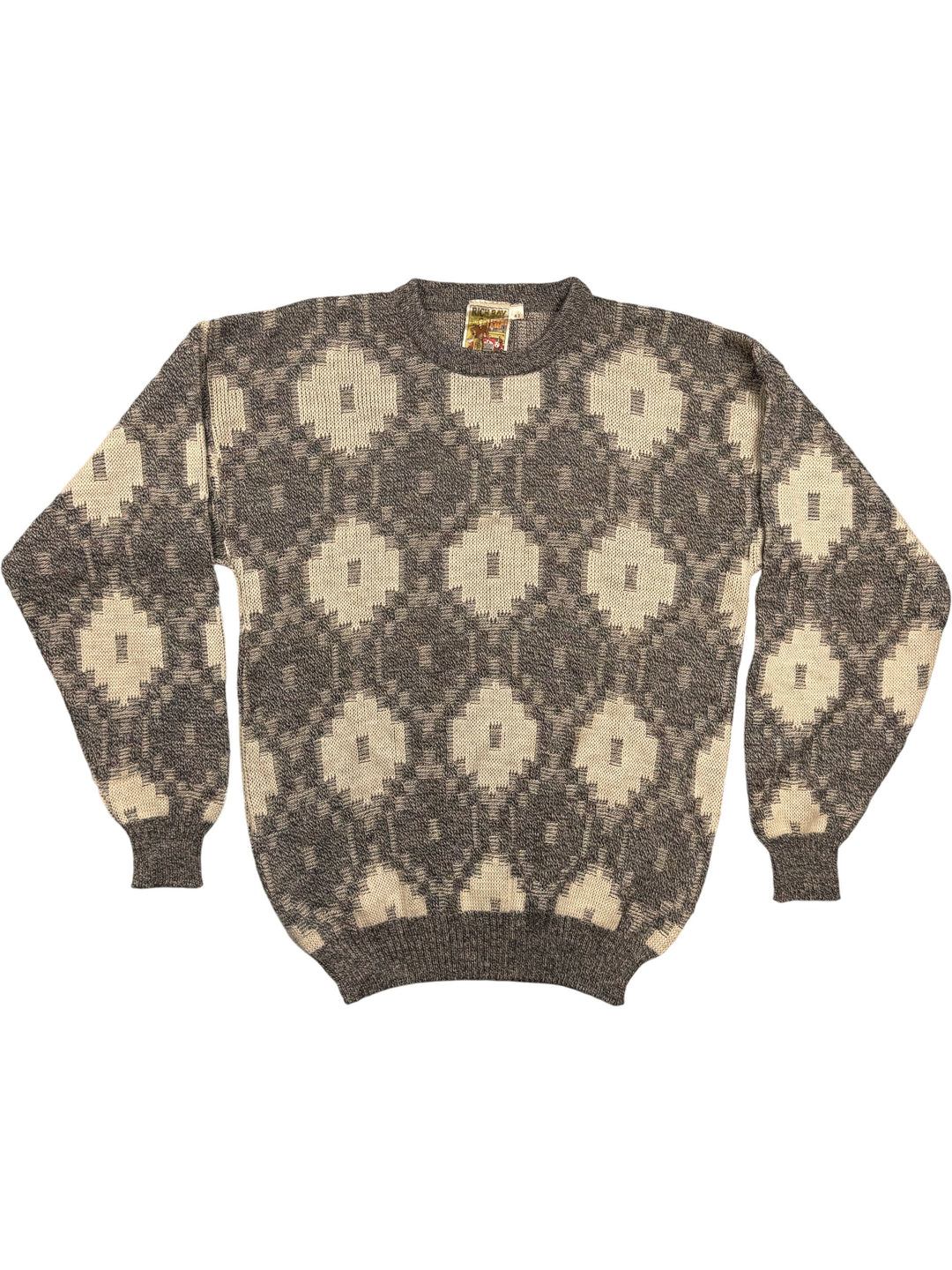 Rich Boy Geometric Knit Sweater - M - Think Vintage