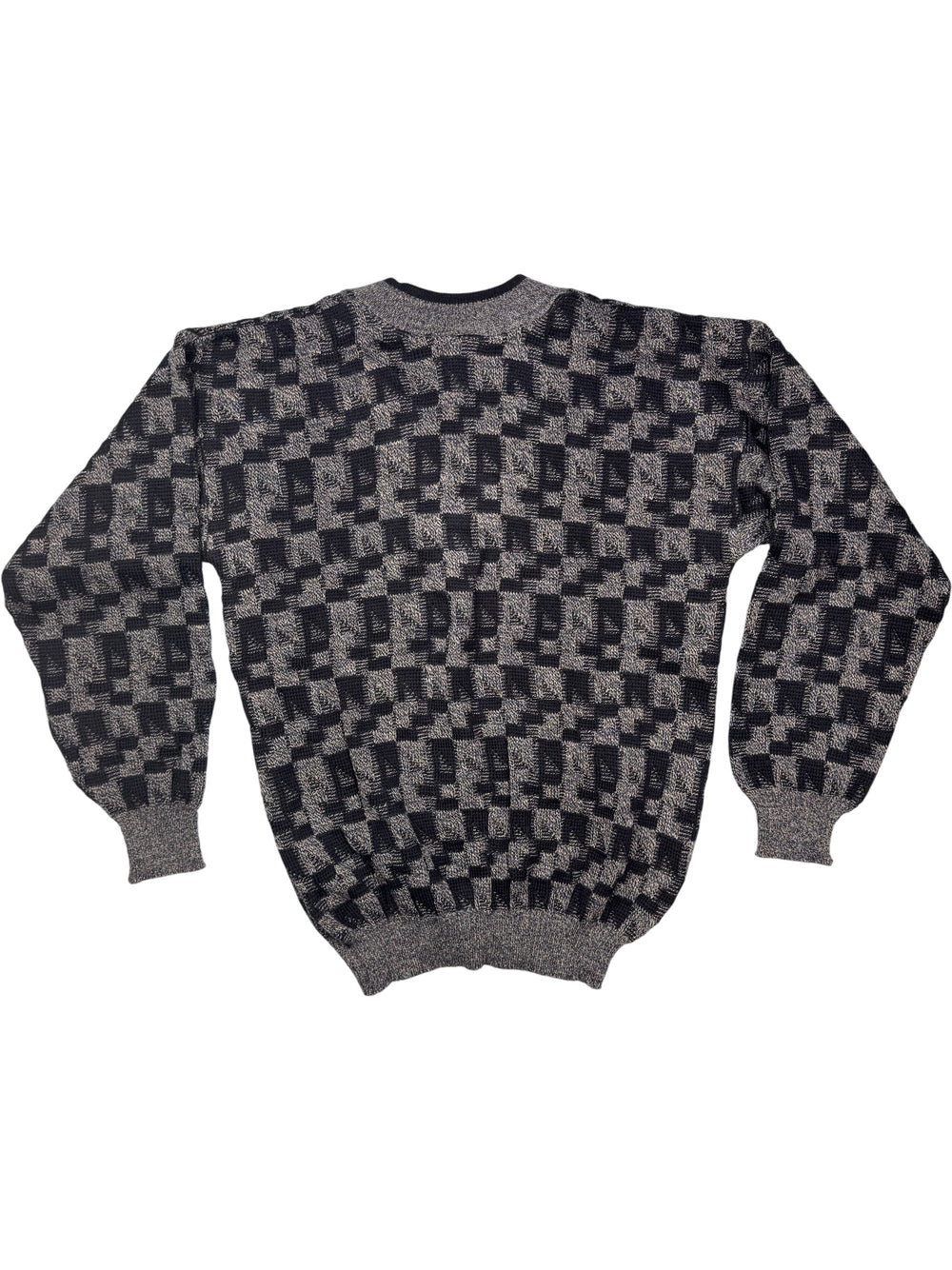 Bentley Casuals Geometric Pattern Sweater - M - Think Vintage