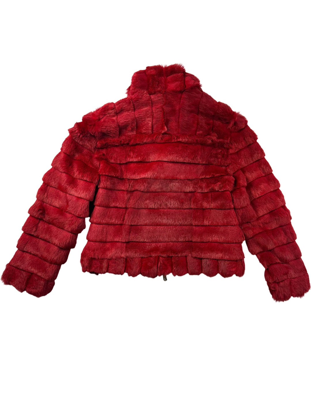 Bold Red Faux Fur Jacket - S