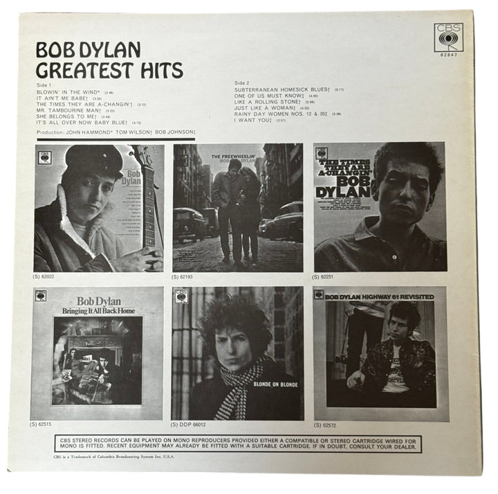 Bob Dylan Greatest Hits LP Record