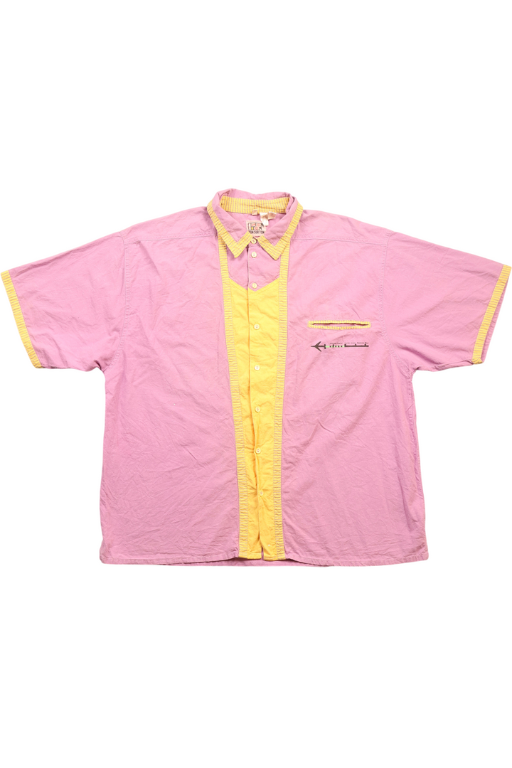 80's Ton Sur Ton Pink Short Sleeve Shirt - Think Vintage