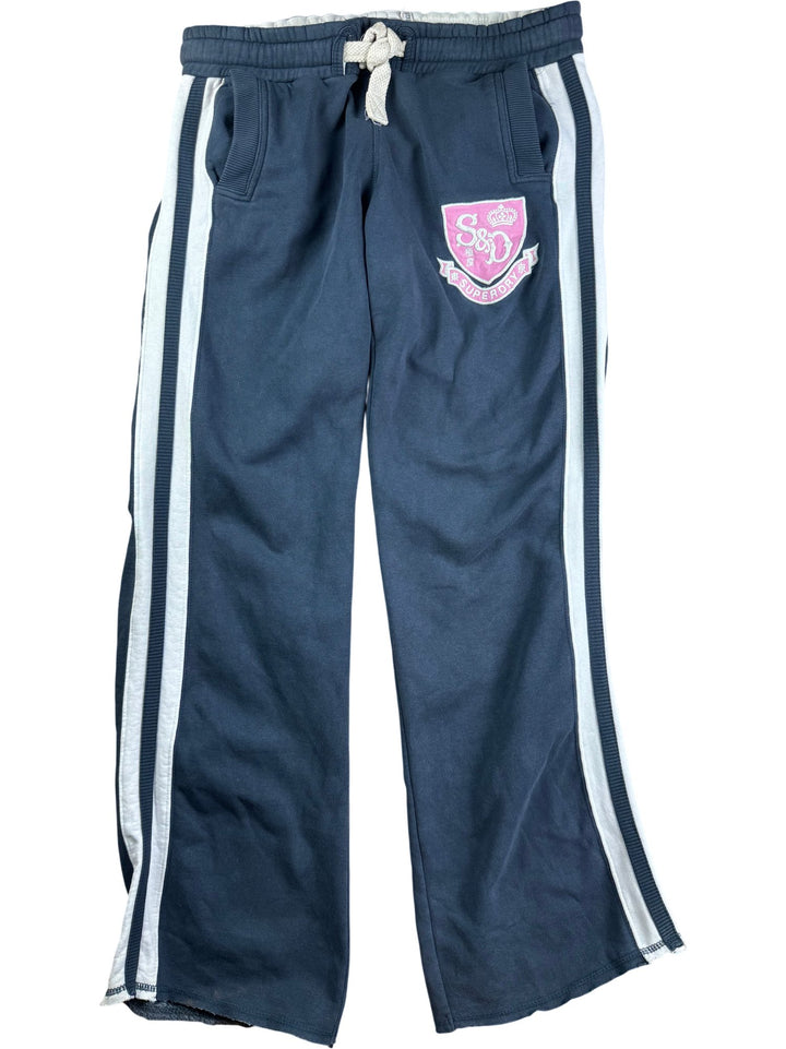 Superdry Navy Sweatpants with White Stripes - W32