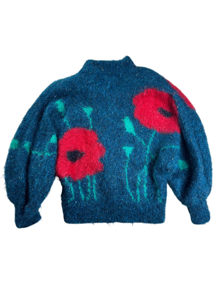 Fairisle Floral Mohair Cardigan - L